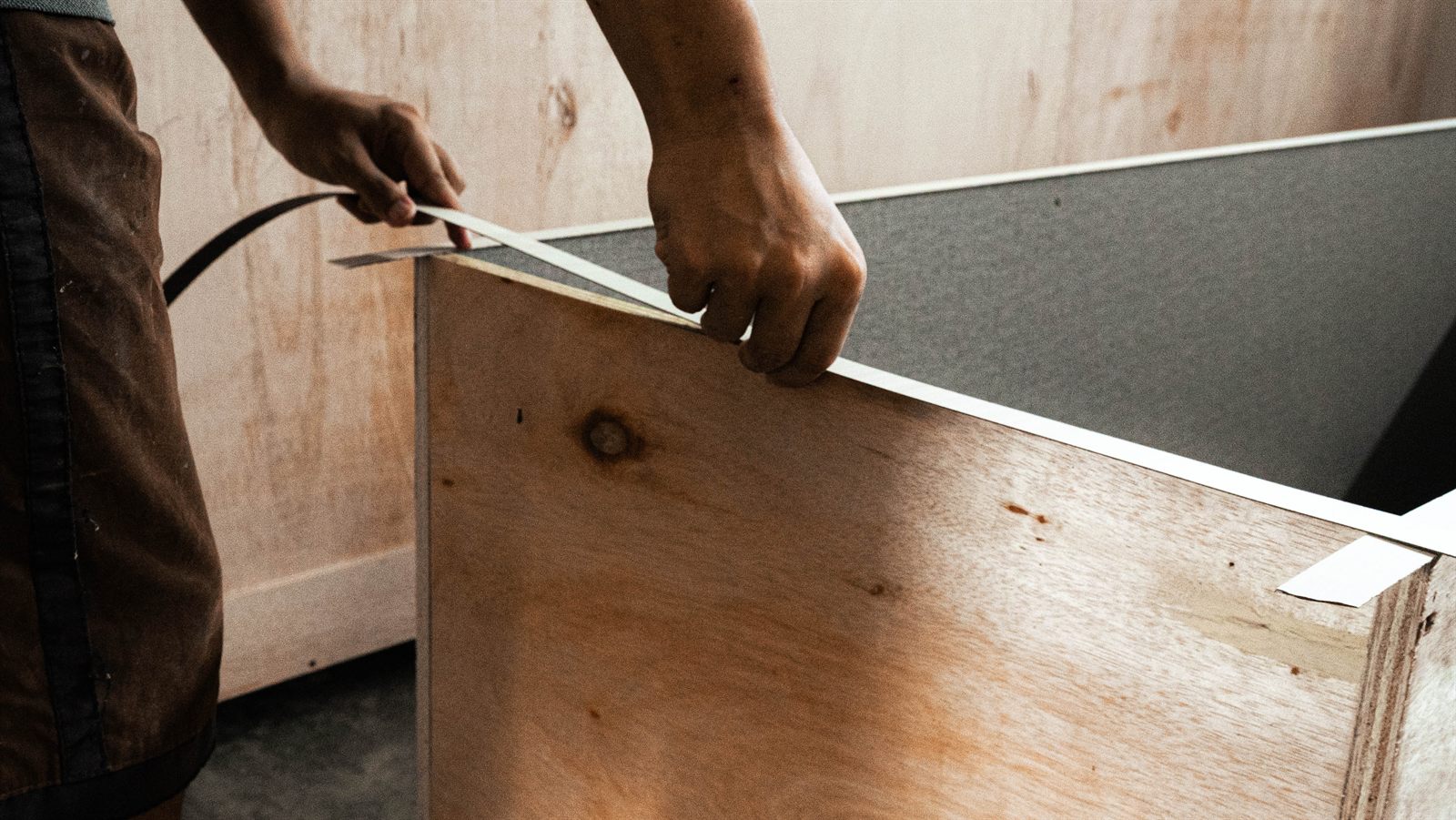 Custom furniture under construction